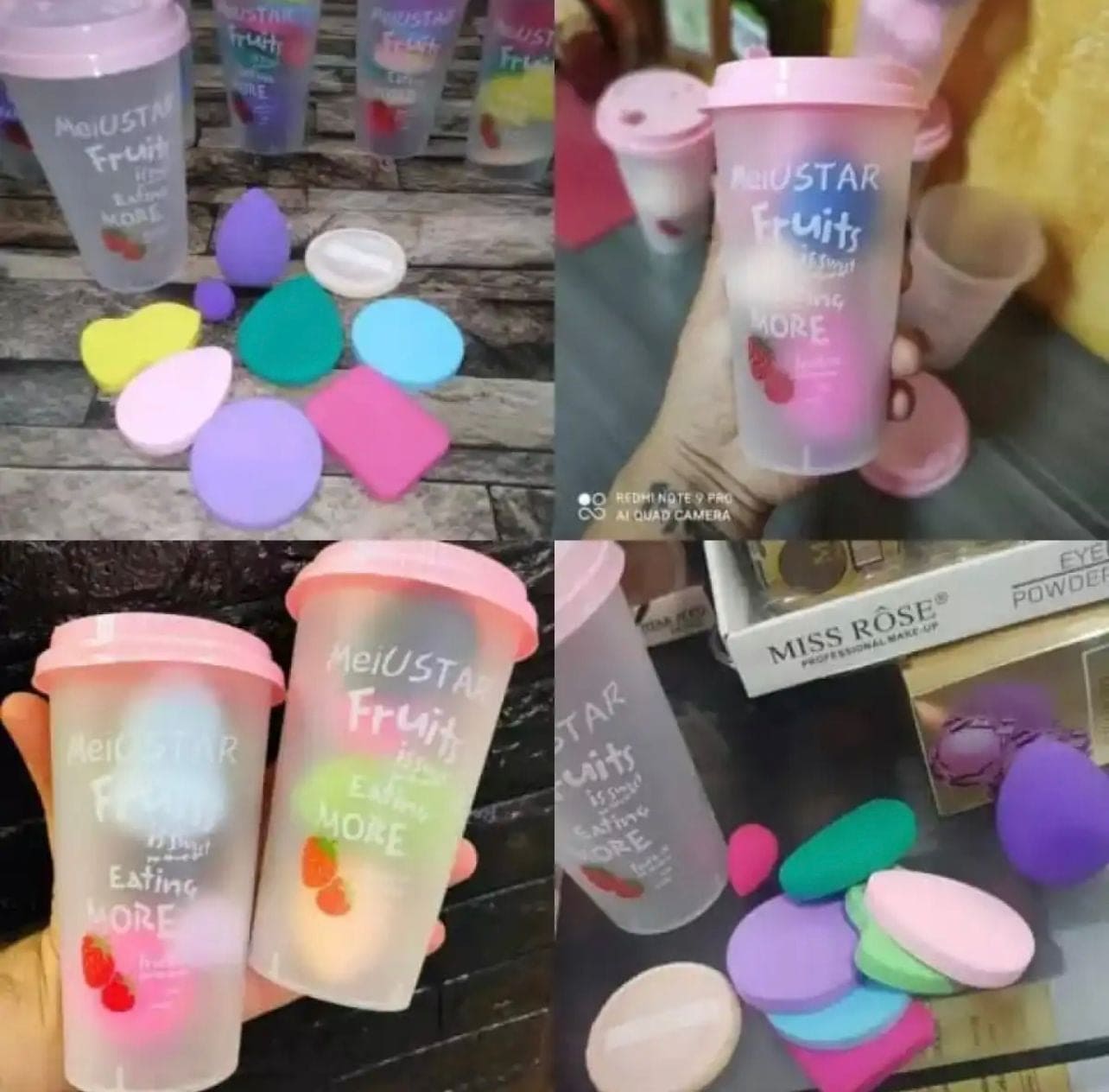 Beauty Blender With Cup, 9 In 1 Makeup Blender, Soft Makeup Sponge Puff Set With Jar, Beauty Blender Glass Beauty Blender With Cup, 9 In 1 Makeup Blender, Soft Makeup Sponge Puff Set With Jar, Beauty Blender Glass